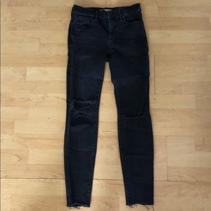 Madewell Ripped Knee Black Denim Jeans